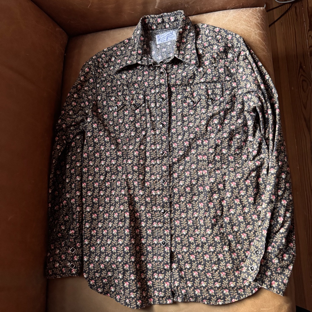 Tru West Rockmount Ranch Wear Vintage Floral Western Shirt Button Down Diamond